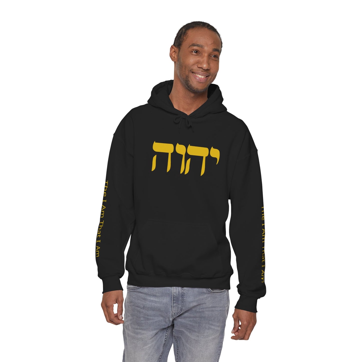 Hebrew YHWH Hoodie – 'The I Am That I Am' Sleeve Sweatshirt