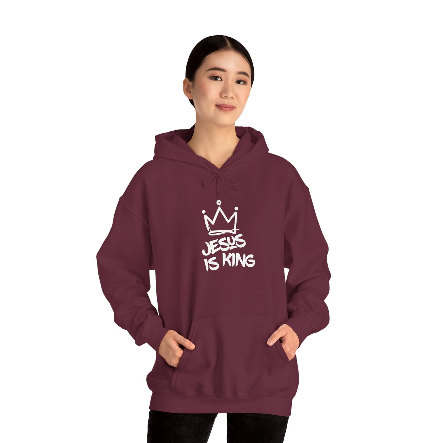 Jesus Is King Hoodie — Crown Graphic Christian Pullover