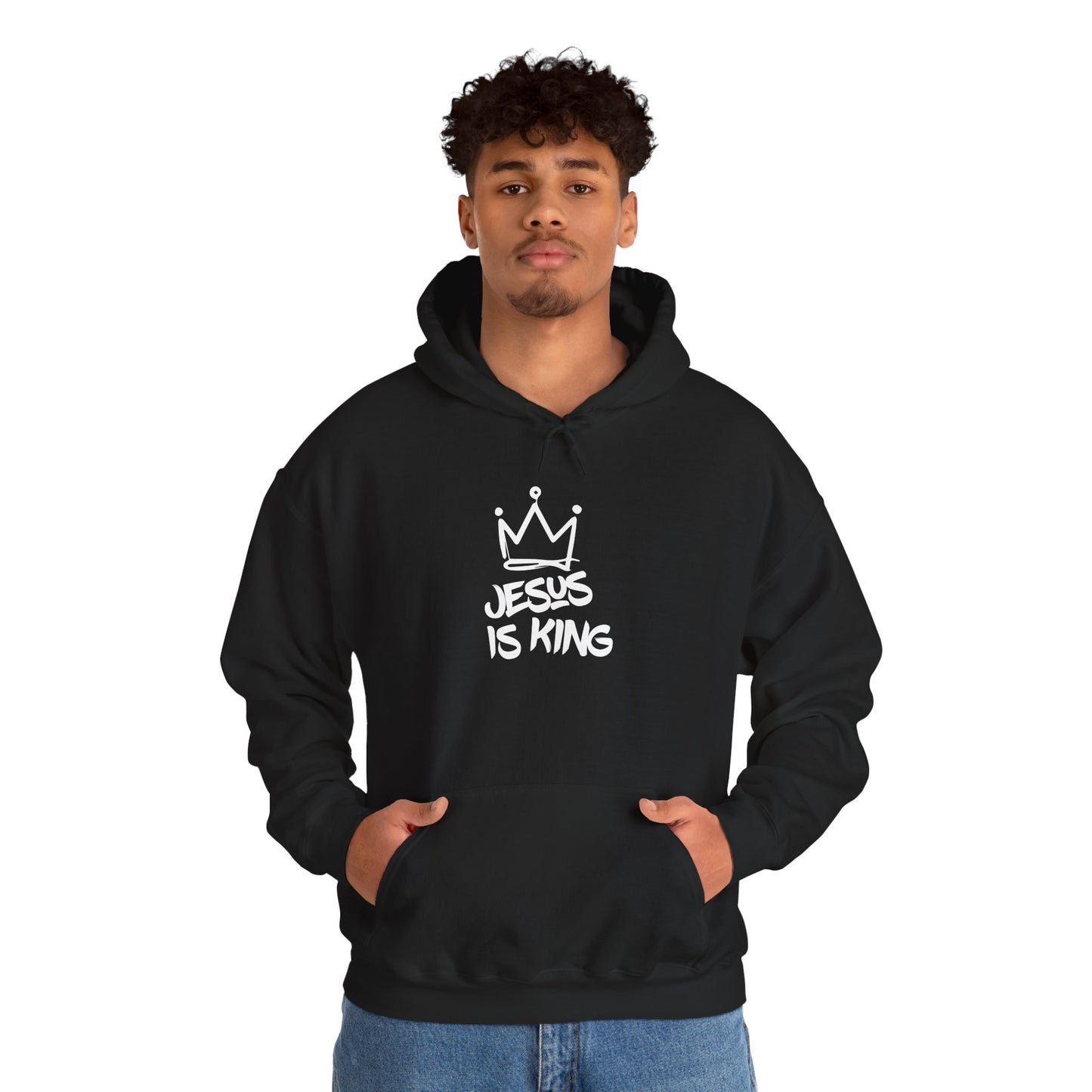Jesus Is King Hoodie — Crown Graphic Christian Pullover