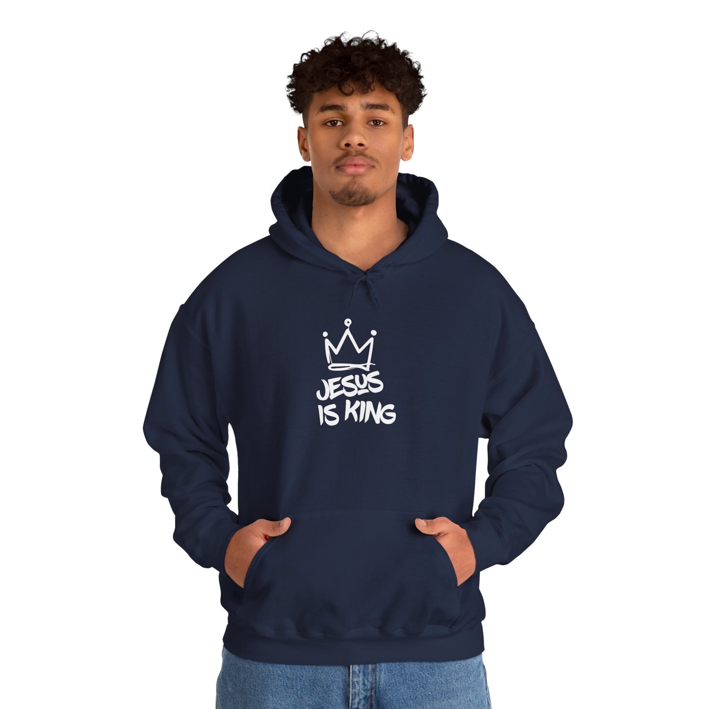 Jesus Is King Hoodie — Crown Graphic Christian Pullover