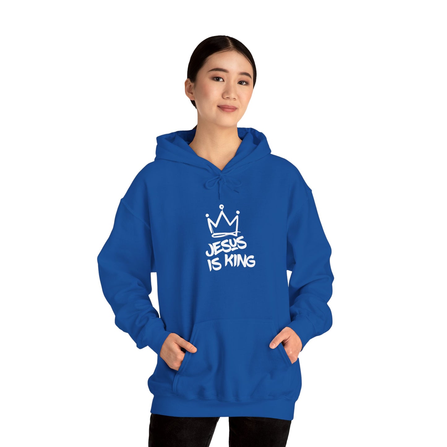 Jesus Is King Hoodie — Crown Graphic Christian Pullover