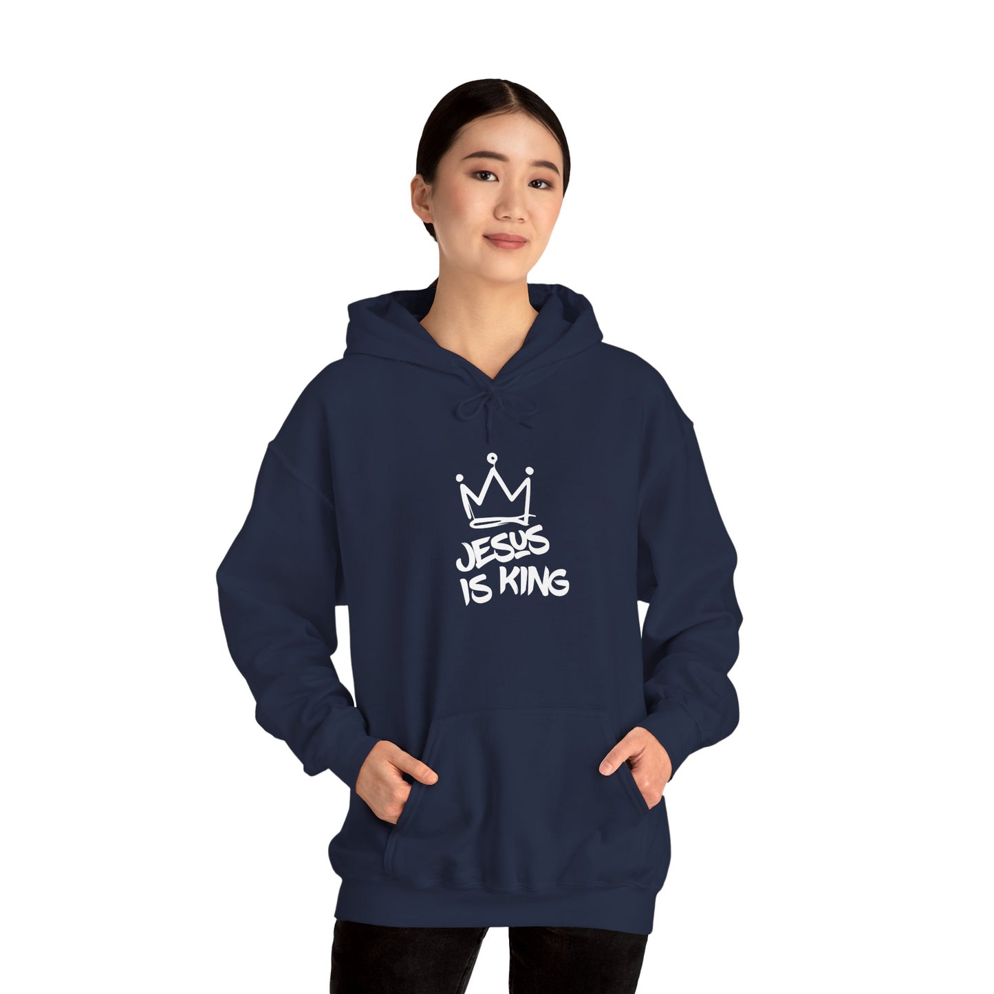 Jesus Is King Hoodie — Crown Graphic Christian Pullover