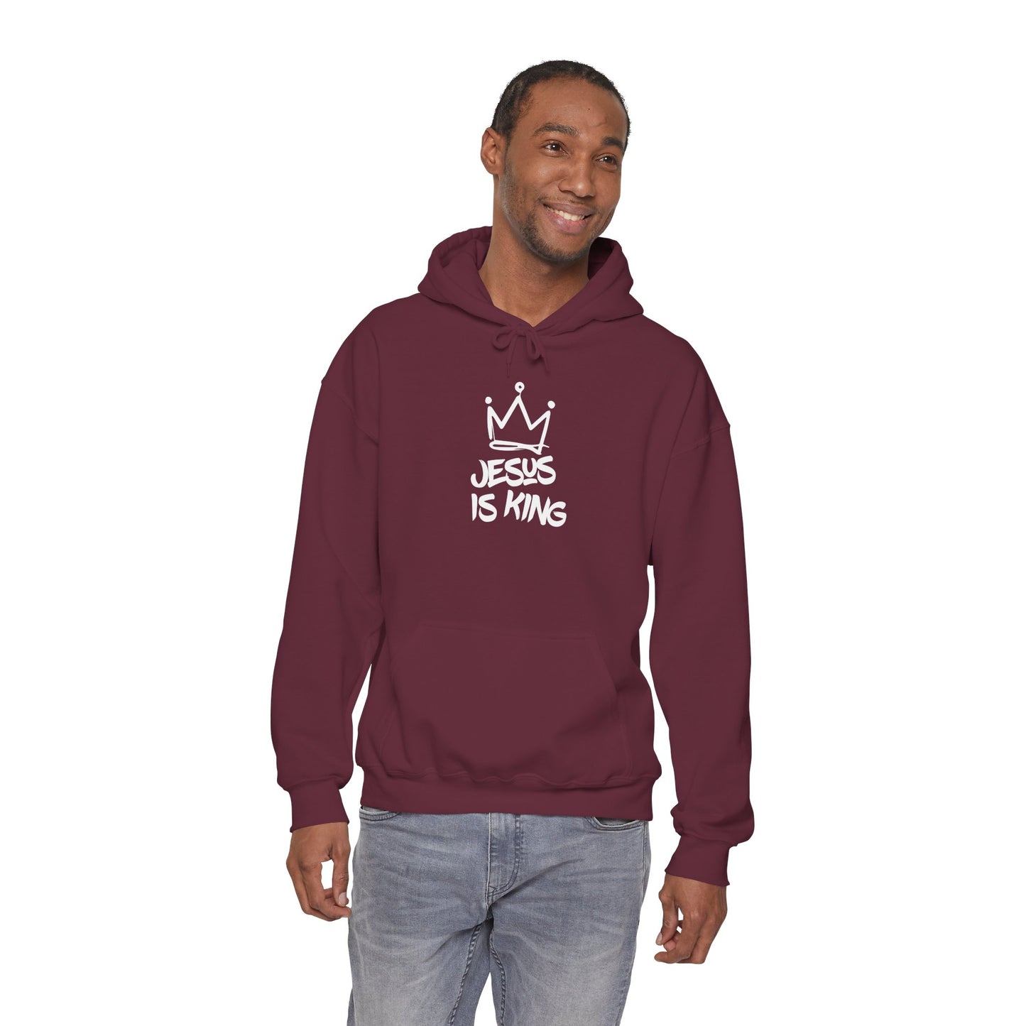 Jesus Is King Hoodie — Crown Graphic Christian Pullover