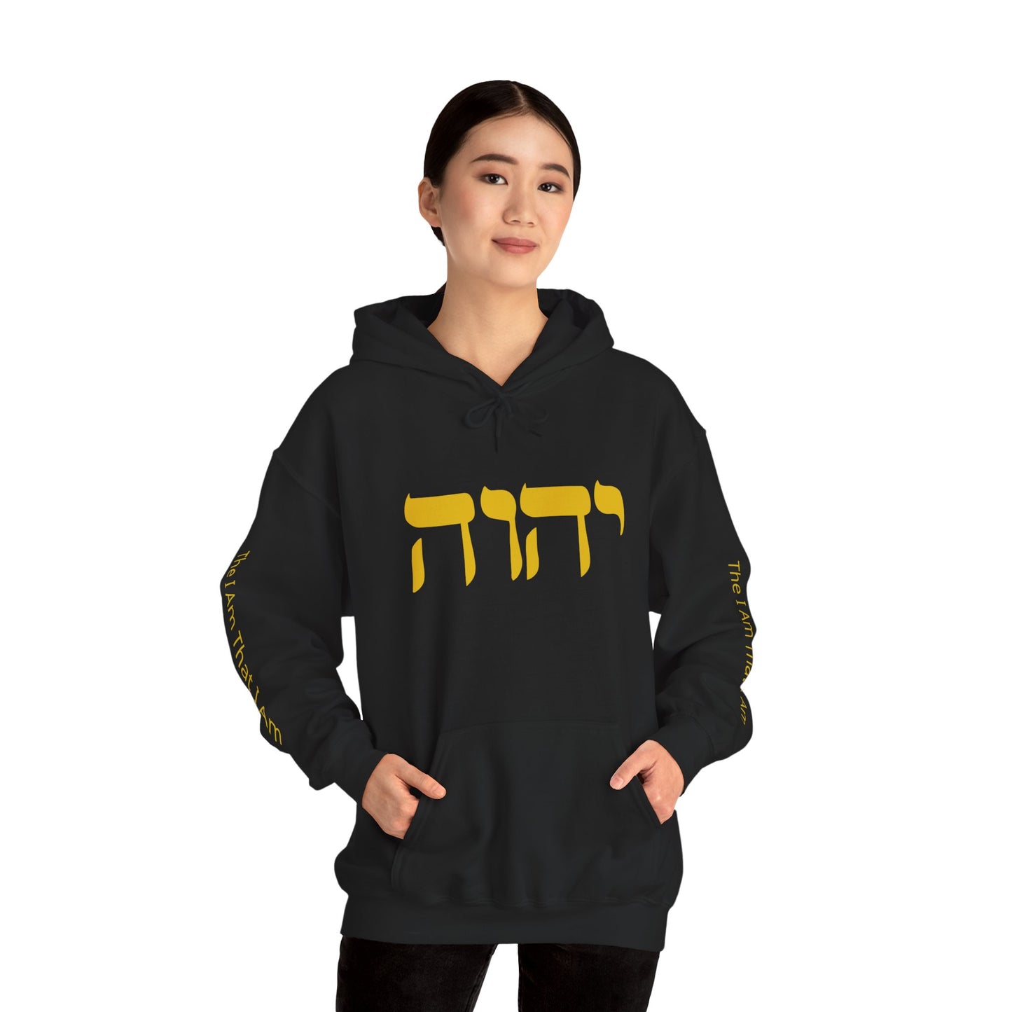 Hebrew YHWH Hoodie – 'The I Am That I Am' Sleeve Sweatshirt