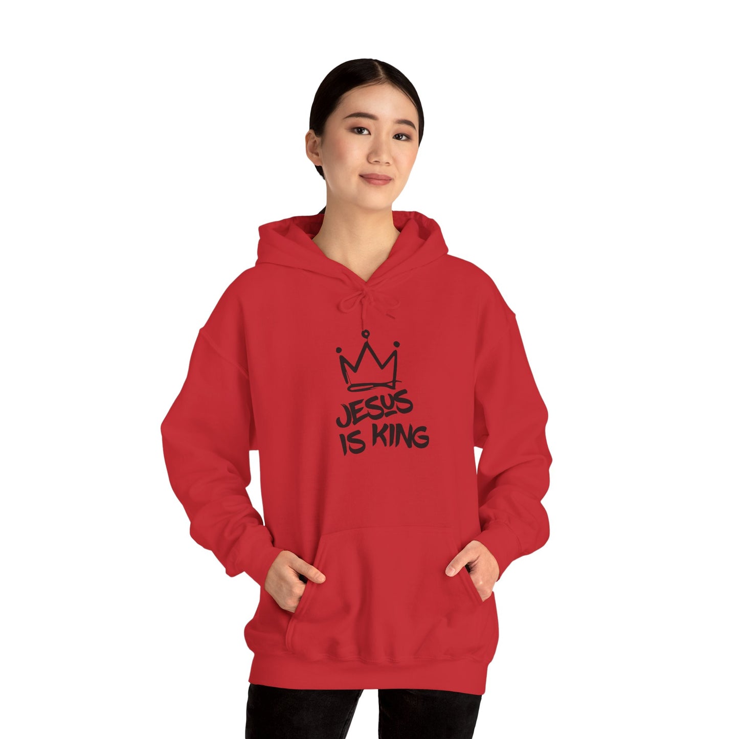 Jesus Is King Hoodie — Crown Graphic Christian Pullover