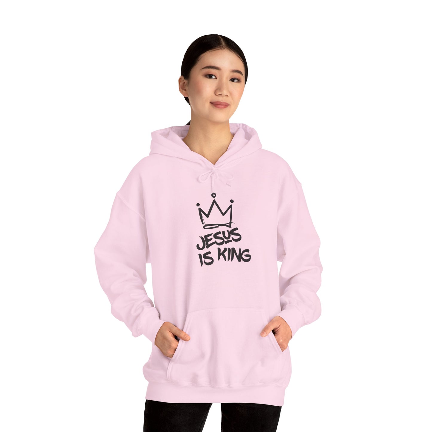 Jesus Is King Hoodie — Crown Graphic Christian Pullover