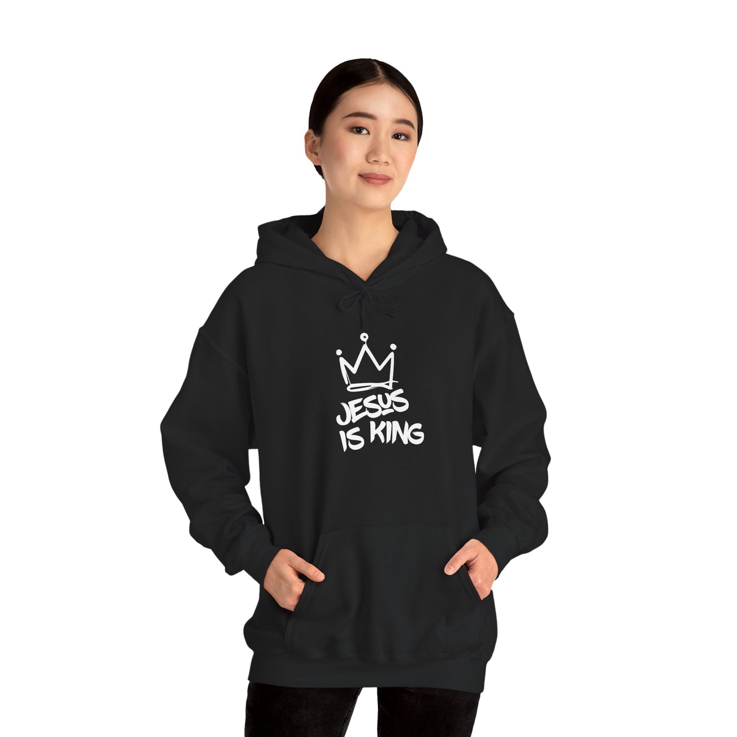 Jesus Is King Hoodie — Crown Graphic Christian Pullover