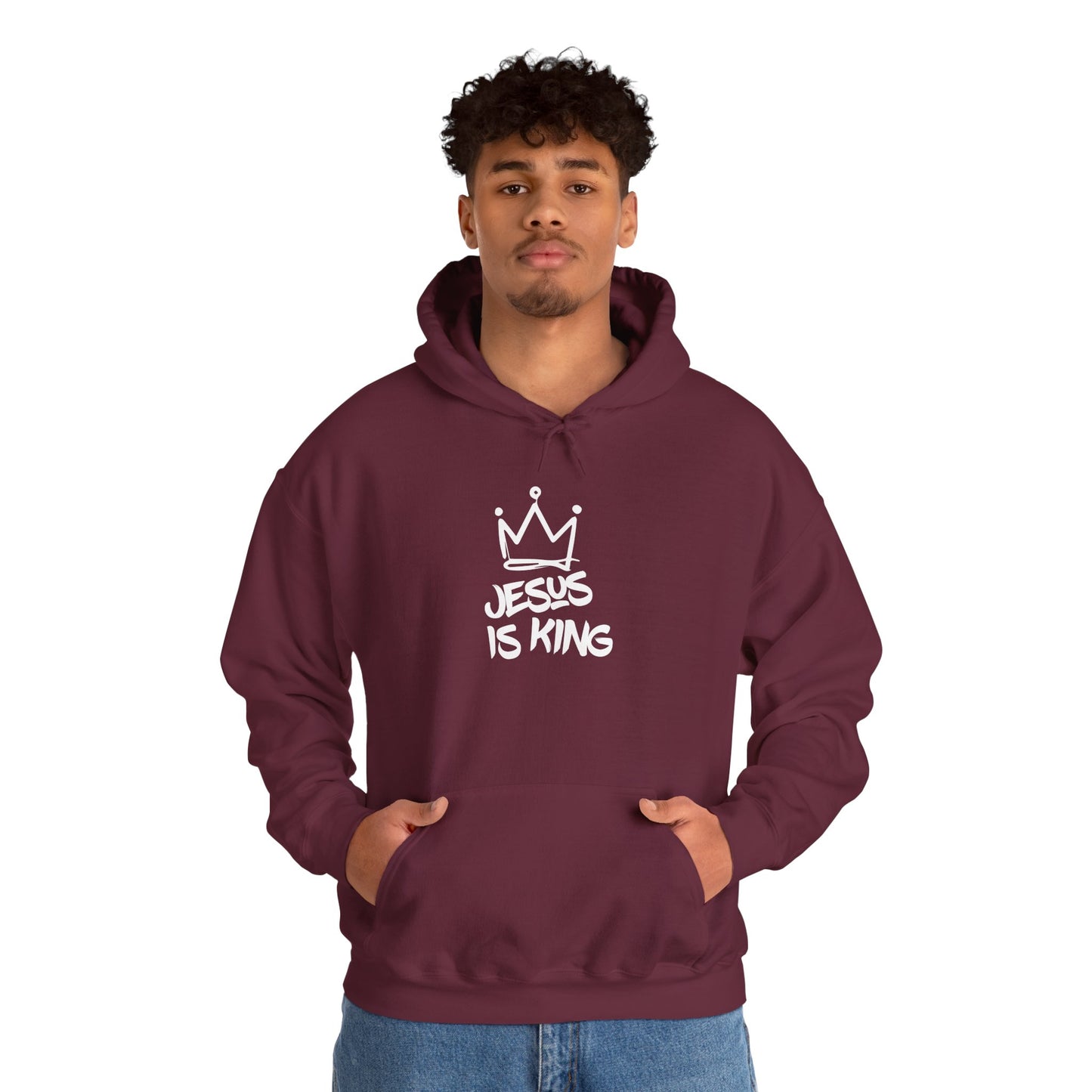 Jesus Is King Hoodie — Crown Graphic Christian Pullover
